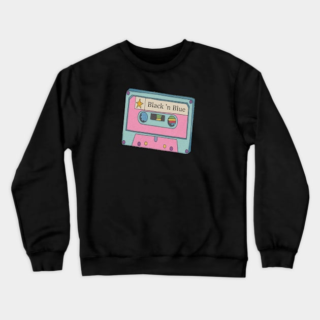 Vintage Cassette Tape Black 'n Blue Crewneck Sweatshirt by Beban Idup